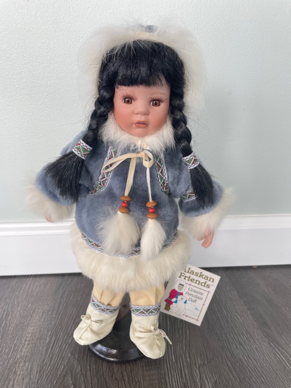 Vintage Alaskan Friends Eskimo Porcelain Doll Collectible Toy